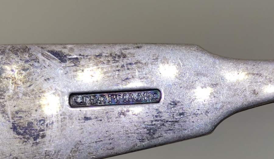 RUM USTA DAMGALI OSMANLI DÖNEMİ ÇOK NADİR İZMİR İŞİ GÜMÜŞ ÇATAL