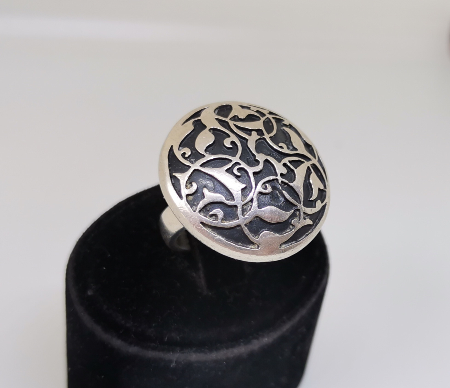 RUMİ MOTİFLİ ÖZEL YAPIM GÜMÜŞ YÜZÜK