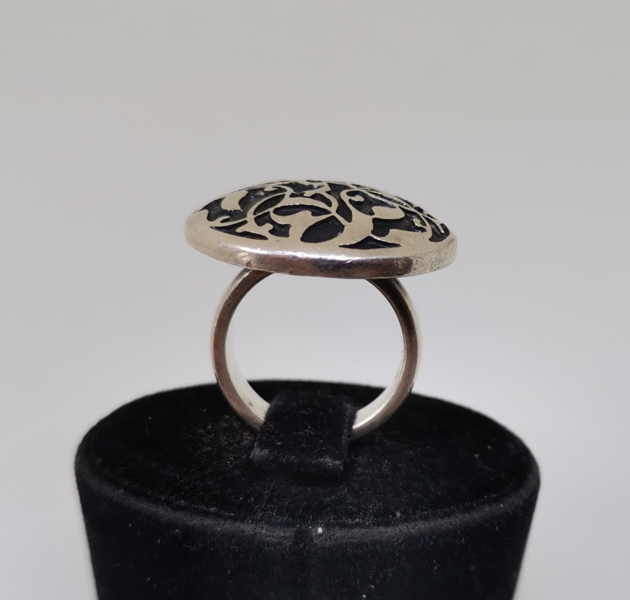 RUMİ MOTİFLİ ÖZEL YAPIM GÜMÜŞ YÜZÜK