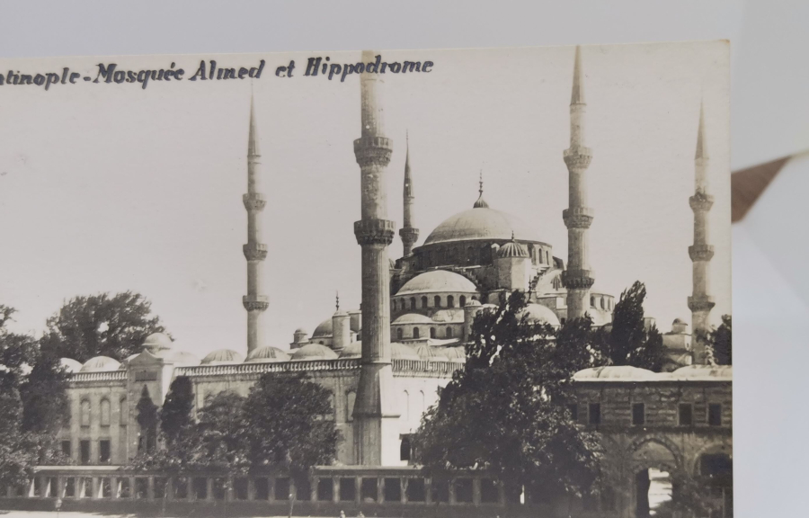 SULTAN AHMET VE HİPODROM MEYDANI GÖRSELLİ OSMANLI DÖNEMİ ÇİL KARTPOSTAL