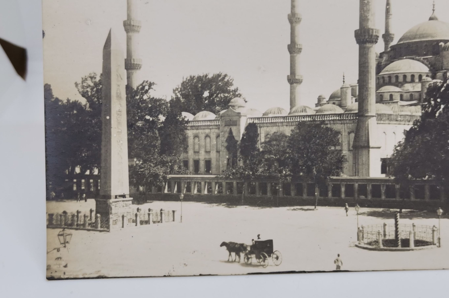SULTAN AHMET VE HİPODROM MEYDANI GÖRSELLİ OSMANLI DÖNEMİ ÇİL KARTPOSTAL