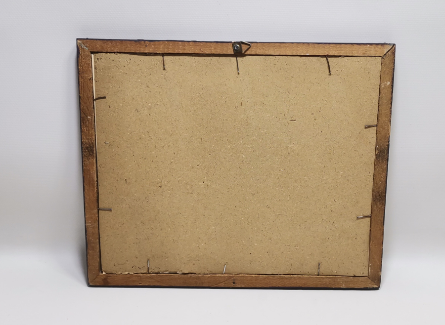 ÜZERİ RUMCA YAZILI OSMANLI DÖNEMİ CAM ALTI EL BOYAMA NADİR AYNA