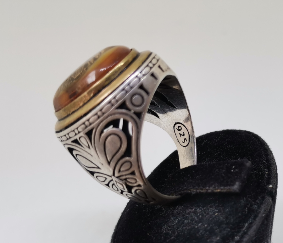 ÜZERİNDE MÜHR-Ü SÜLEYMAN BULUNAN BÜYÜK BOY GÜMÜŞ YÜZÜK