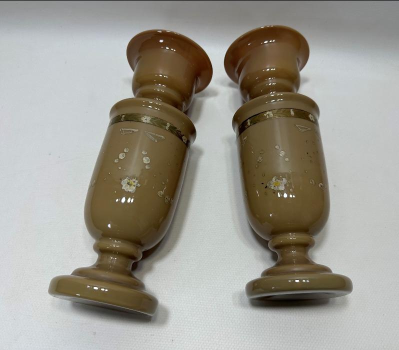 OSMANLI DÖNEMİ BİR ÇİFT OPAL VAZO 