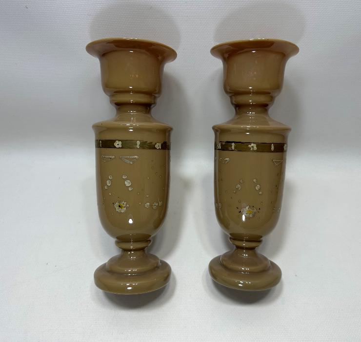 OSMANLI DÖNEMİ BİR ÇİFT OPAL VAZO 