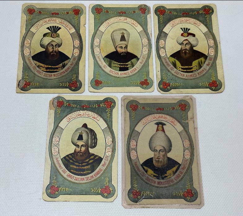 OSMANLI DÖNEMİ MAX FRUCHTERMANN PADİŞAHLAR SERİSİ 5 ADET KARTPOSTAL