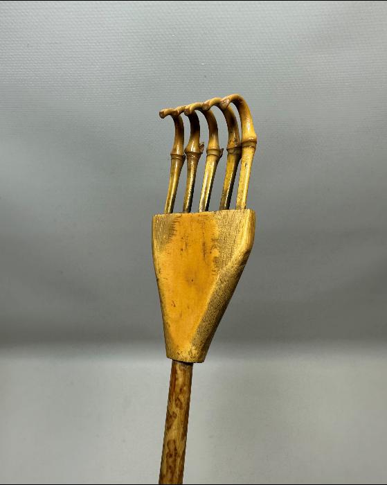 OSMANLI DÖNEMİ ÜZERİ OSMANLICA YAZILI TEKKE İŞİ ÇOK NADİR BAMBU SIRT KAŞIYICI 