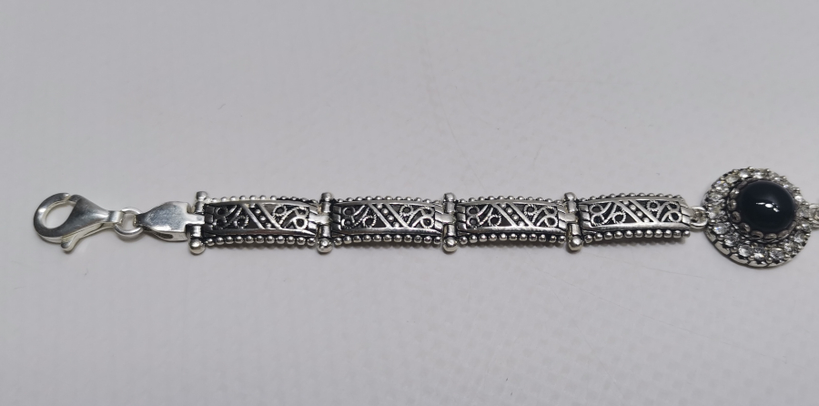 AKİK VE MARGAZİT TAŞLI TELKARİ İŞÇİLİKLİ BİLEKLİK