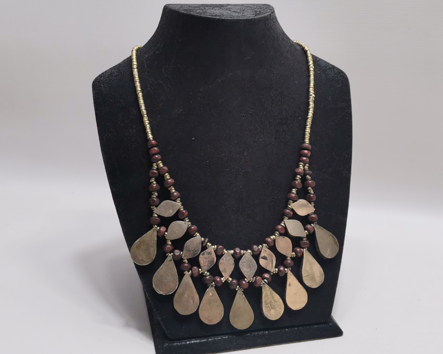 MERCAN TAŞLI BÜYÜK BOY TÜRKMEN İŞİ GERDANLIK