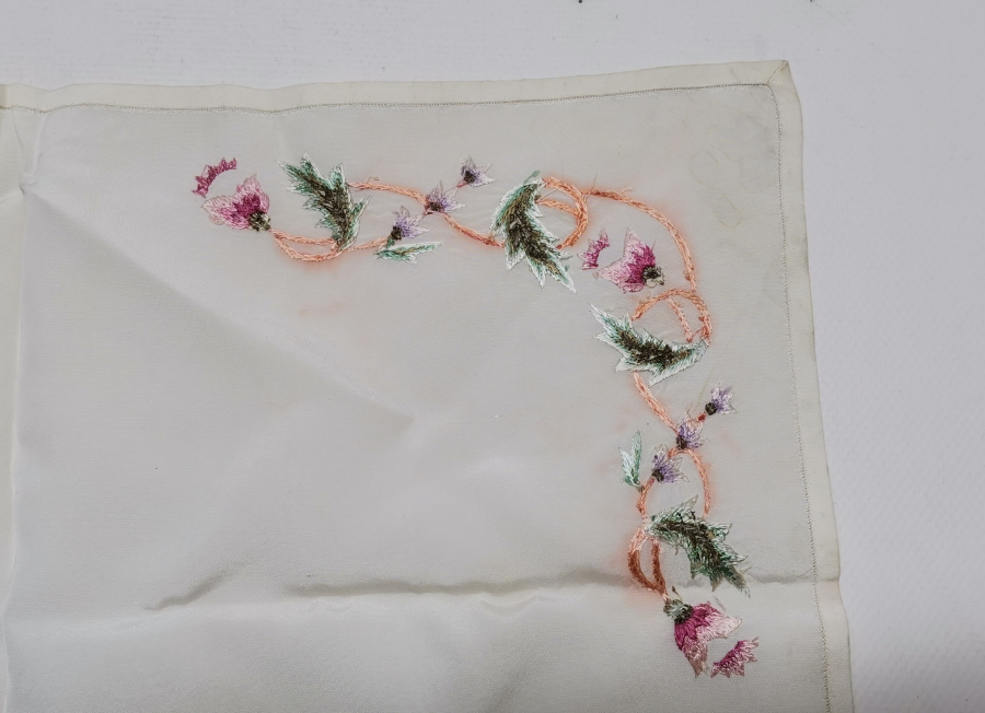 OSMANLI DÖNEMİ EL İŞİ İPEK SÖZ MENDİLİ