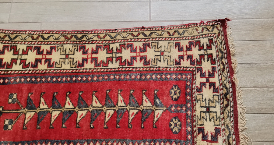 OSMANLI DÖNEMİ HAYAT AĞAÇLI VE MİHRAPLI EL DOKUMA SECCADE