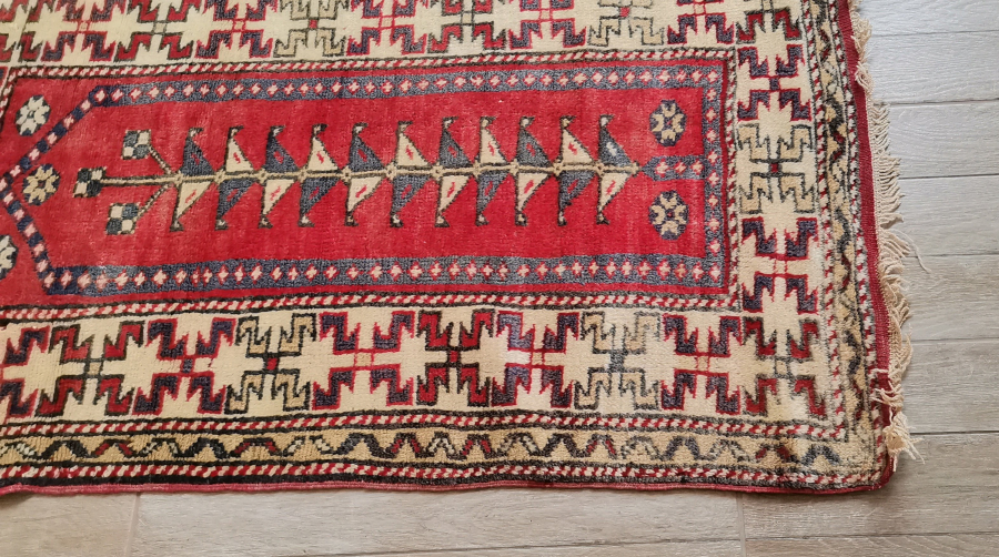 OSMANLI DÖNEMİ HAYAT AĞAÇLI VE MİHRAPLI EL DOKUMA SECCADE