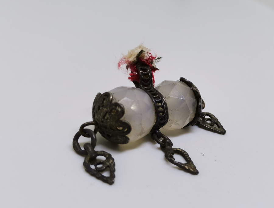 OSMANLI DÖNEMİ NECEF TAŞLI AİLE TASFİRLİ GÜMÜŞ KOLYE UCU