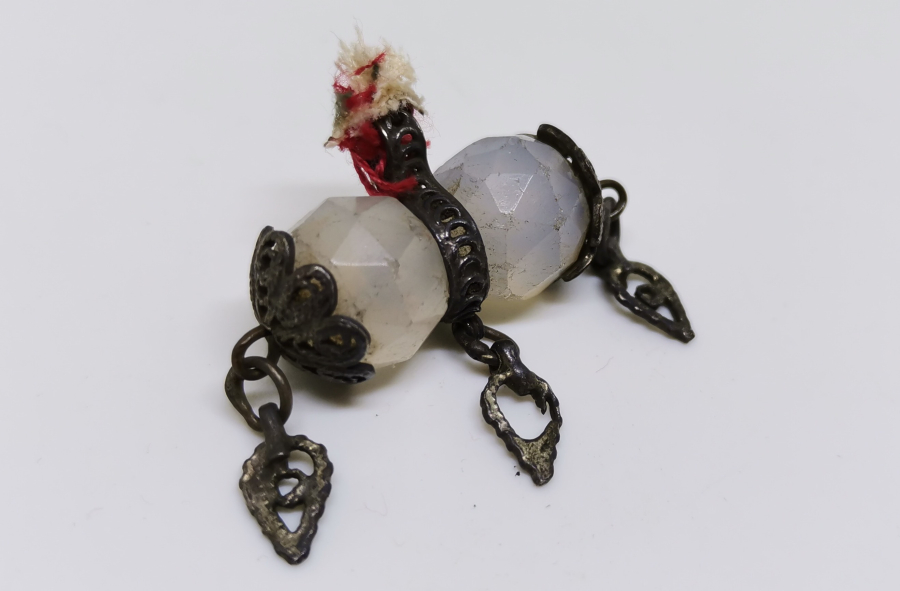 OSMANLI DÖNEMİ NECEF TAŞLI AİLE TASFİRLİ GÜMÜŞ KOLYE UCU