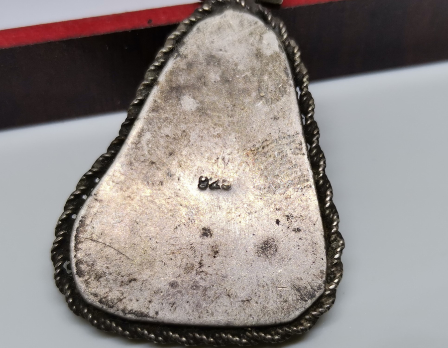 ÖZEL YAPIM AMETİST TAŞLI GÜMÜŞ KOLYE UCU