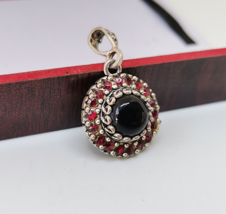 AKİK TAŞLI GÜMÜŞ KOLYE UCU