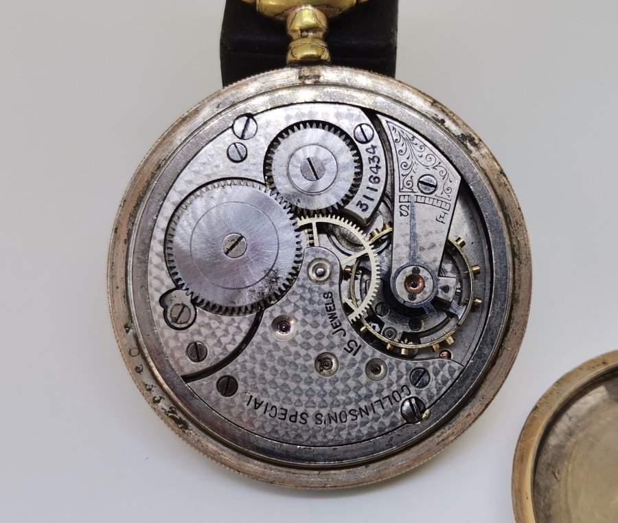 KURMALI ALTIN KAPLAMA İNGİLİZ CEP SAATİ