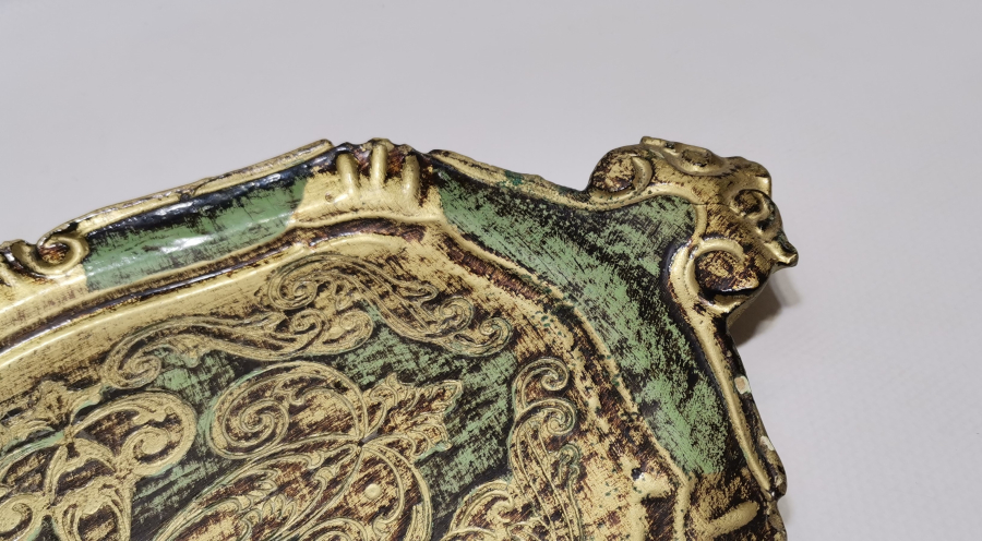 OSMANLI DÖNEMİ LEVANTEN İŞİ ALTIN VARAKLI KAHVE TEPSİSİ