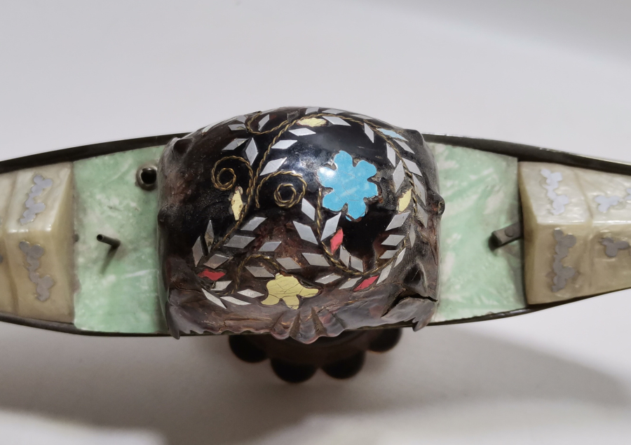 OSMANLI DÖNEMİ SALTANAT KAYIĞI FORMUNDA YAPILMIŞ LATERNALI  MÜCEVHER KUTUSU