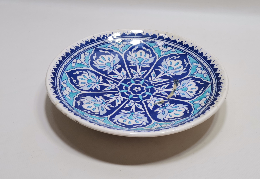 SANATÇI İMZALI KÜTAHYA YAPIMI EL BOYAMA DUVAR TABAĞI