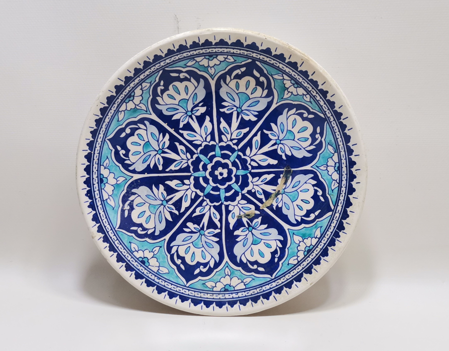 SANATÇI İMZALI KÜTAHYA YAPIMI EL BOYAMA DUVAR TABAĞI