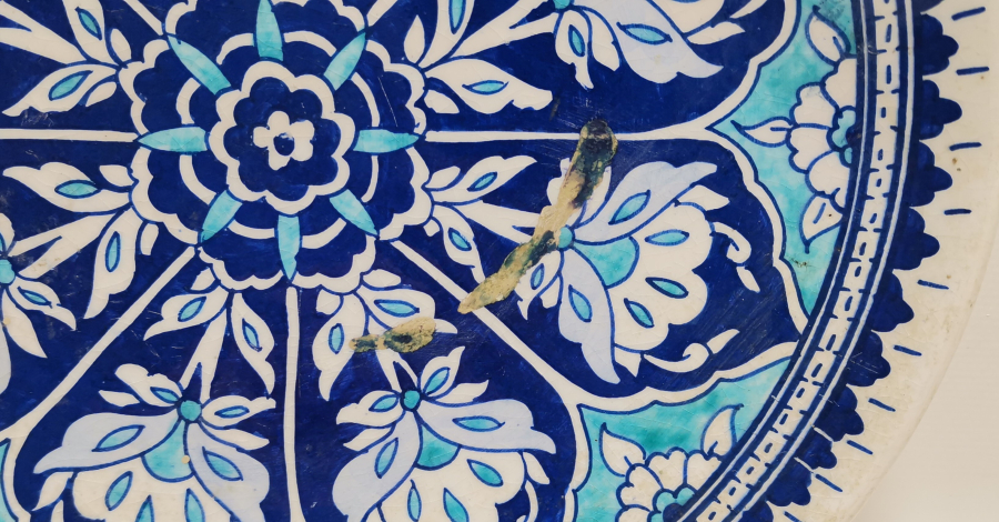 SANATÇI İMZALI KÜTAHYA YAPIMI EL BOYAMA DUVAR TABAĞI