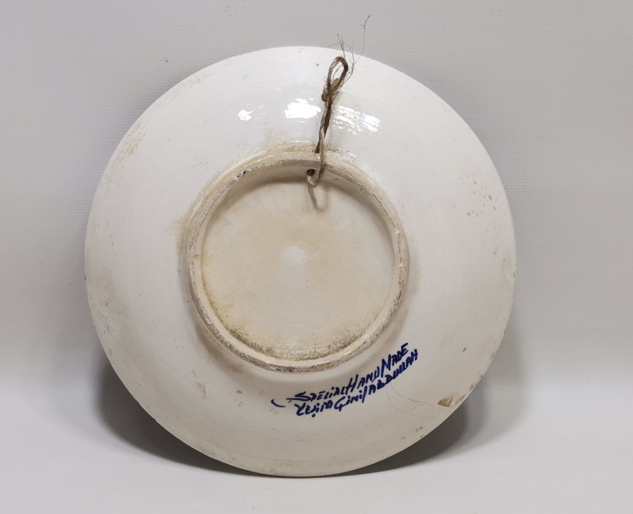 SANATÇI İMZALI KÜTAHYA YAPIMI EL BOYAMA DUVAR TABAĞI