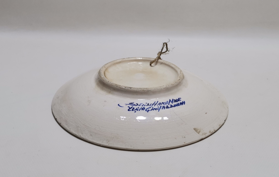 SANATÇI İMZALI KÜTAHYA YAPIMI EL BOYAMA DUVAR TABAĞI