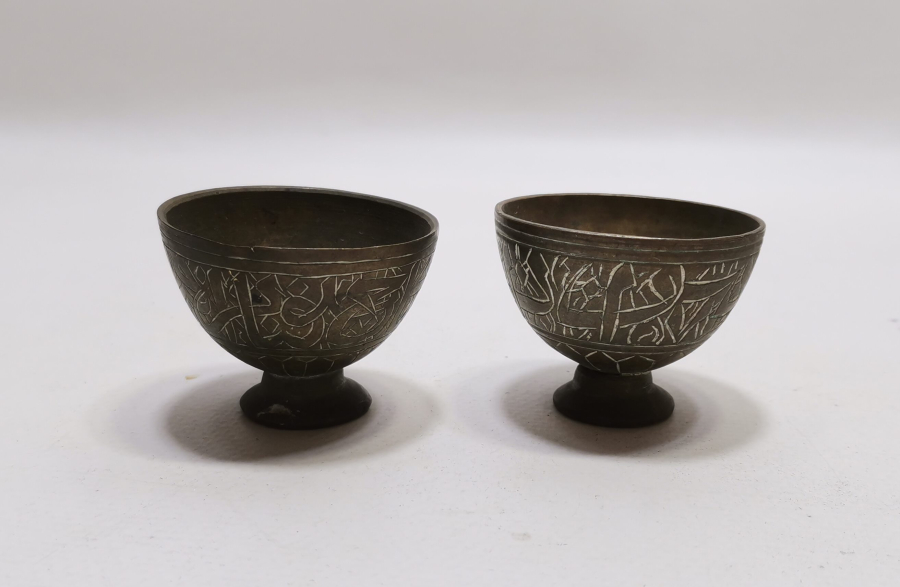 ÜZERİ KALEM İŞÇİLİKLİ AYETLERLE DEKORLU OSMANLI DÖNEMİ ÇİFT FİNCAN ZARFI