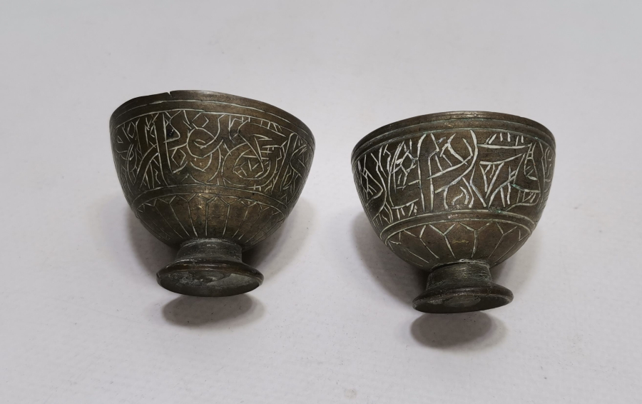 ÜZERİ KALEM İŞÇİLİKLİ AYETLERLE DEKORLU OSMANLI DÖNEMİ ÇİFT FİNCAN ZARFI