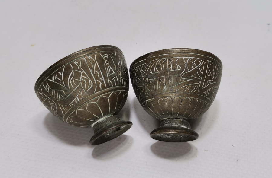 ÜZERİ KALEM İŞÇİLİKLİ AYETLERLE DEKORLU OSMANLI DÖNEMİ ÇİFT FİNCAN ZARFI