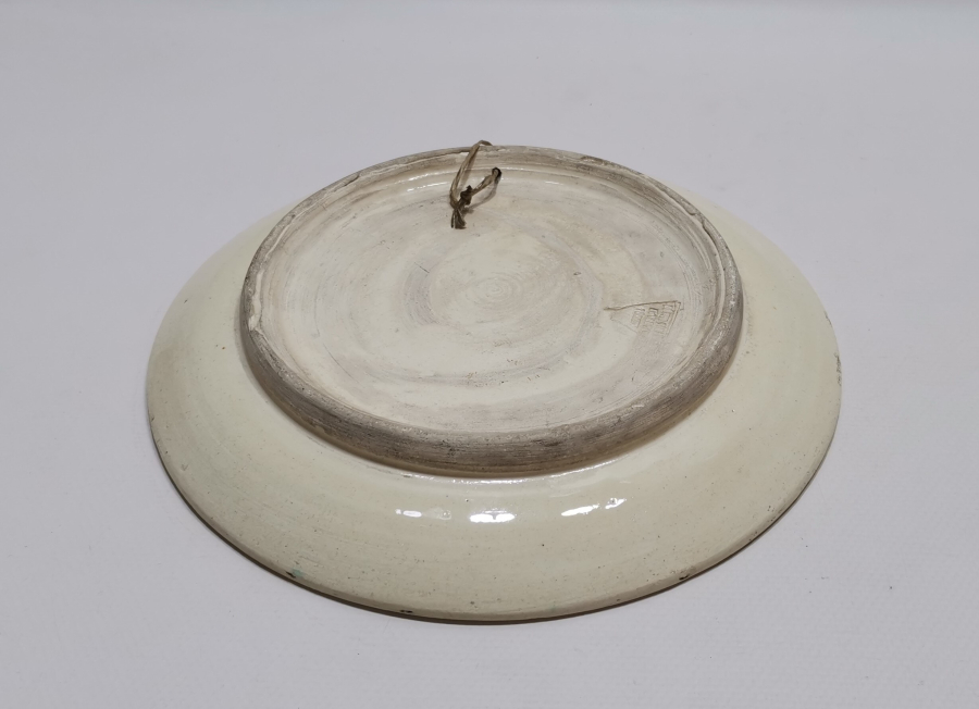 ÜZERİ OSMANLICA YAZILI EL BOYAMA ANTİKA KÜTAHYA ÇİNİ TABAK