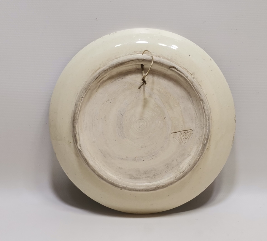 ÜZERİ OSMANLICA YAZILI EL BOYAMA ANTİKA KÜTAHYA ÇİNİ TABAK