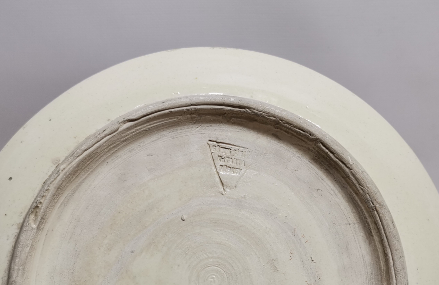 ÜZERİ OSMANLICA YAZILI EL BOYAMA ANTİKA KÜTAHYA ÇİNİ TABAK