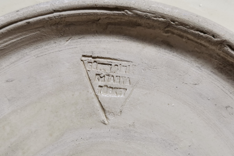 ÜZERİ OSMANLICA YAZILI EL BOYAMA ANTİKA KÜTAHYA ÇİNİ TABAK