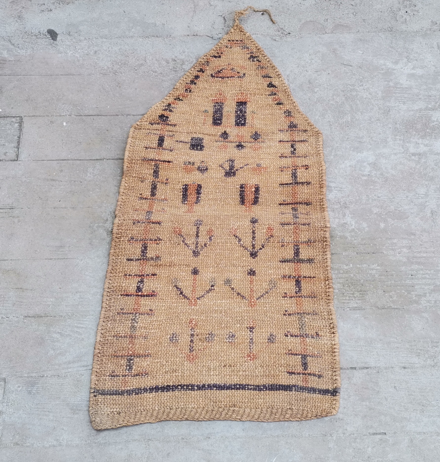 OSMANLI DÖNEMİ ÇOK NADİR KABE-İ ŞERİF GÖRSELLİ VE OSMANLICA YAZILI HURMA YAPRAĞINDAN YAPILMIŞ SECCADE