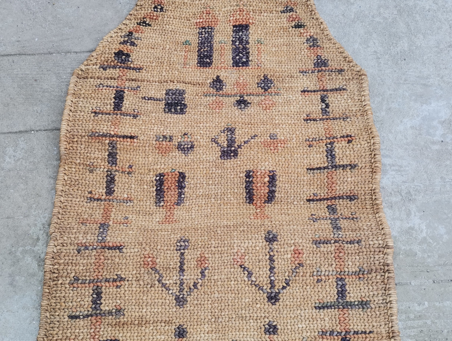 OSMANLI DÖNEMİ ÇOK NADİR KABE-İ ŞERİF GÖRSELLİ VE OSMANLICA YAZILI HURMA YAPRAĞINDAN YAPILMIŞ SECCADE