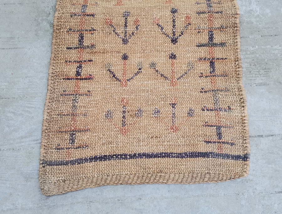 OSMANLI DÖNEMİ ÇOK NADİR KABE-İ ŞERİF GÖRSELLİ VE OSMANLICA YAZILI HURMA YAPRAĞINDAN YAPILMIŞ SECCADE