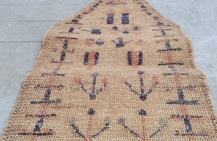 OSMANLI DÖNEMİ ÇOK NADİR KABE-İ ŞERİF GÖRSELLİ VE OSMANLICA YAZILI HURMA YAPRAĞINDAN YAPILMIŞ SECCADE