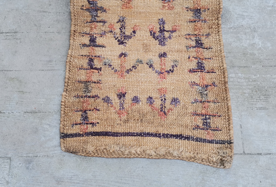 OSMANLI DÖNEMİ ÇOK NADİR KABE-İ ŞERİF GÖRSELLİ VE OSMANLICA YAZILI HURMA YAPRAĞINDAN YAPILMIŞ SECCADE