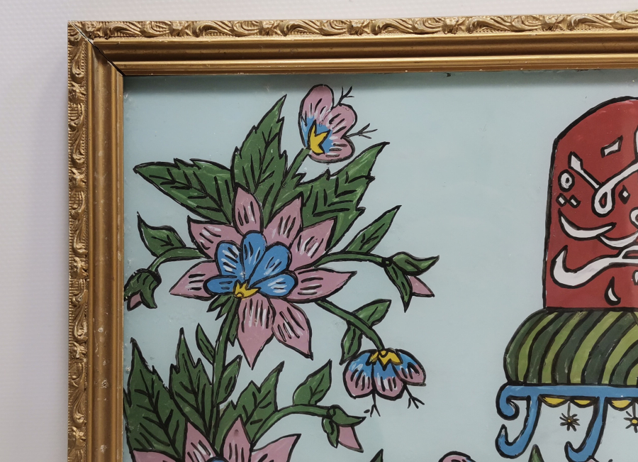 YA HAZRETİ MEVLANA YAZILI ANTİKA CAM ALTI MEVLEVİ HAT LEVHA