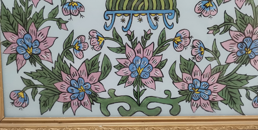 YA HAZRETİ MEVLANA YAZILI ANTİKA CAM ALTI MEVLEVİ HAT LEVHA