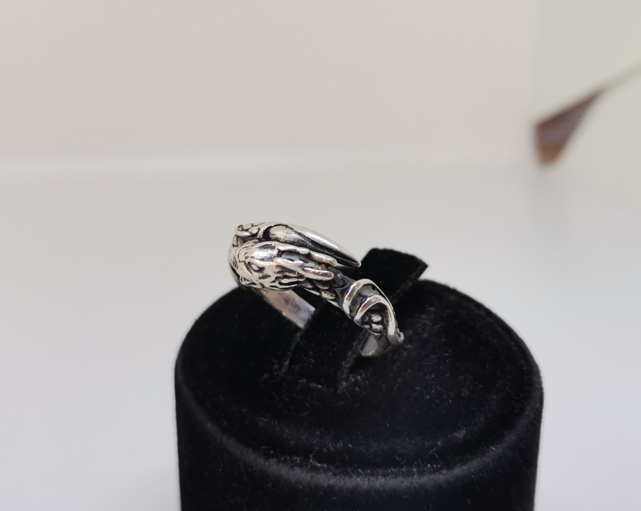 DENİZ EJDERİ FORMUNDA ÖZEL YAPIM GÜMÜŞ YÜZÜK