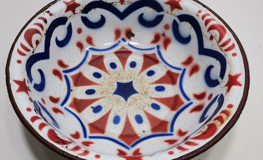 OSMANLI DÖNEMİ AY YILDIZLI BÜYÜK BOY EMAYE KASE