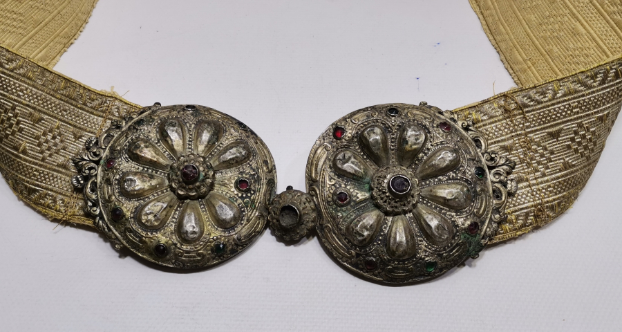 OSMANLI DÖNEMİ GÜMÜŞ SIRMA İŞÇİLİKLİ NADİR GELİN KEMERİ