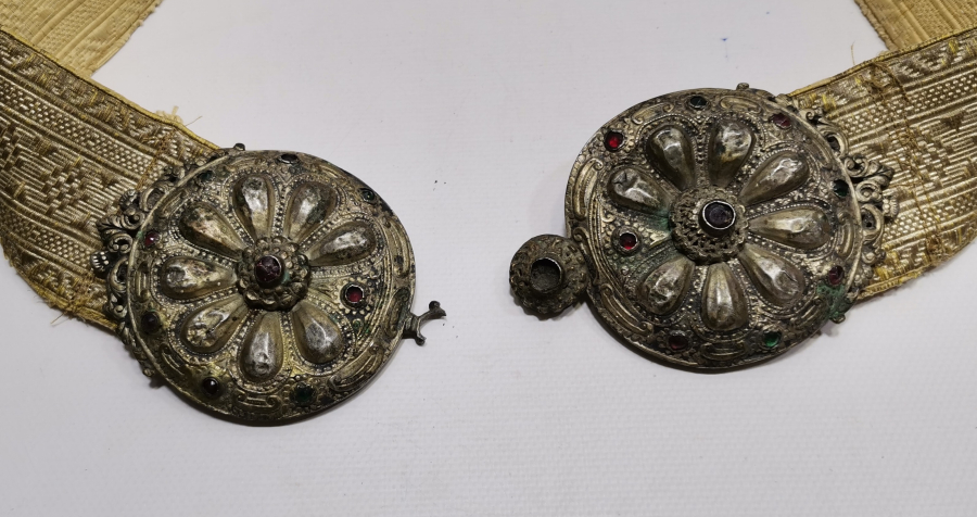 OSMANLI DÖNEMİ GÜMÜŞ SIRMA İŞÇİLİKLİ NADİR GELİN KEMERİ