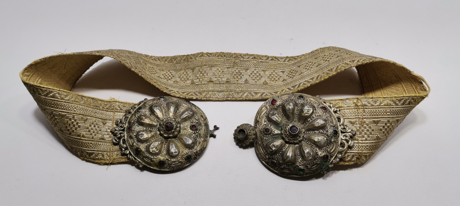 OSMANLI DÖNEMİ GÜMÜŞ SIRMA İŞÇİLİKLİ NADİR GELİN KEMERİ