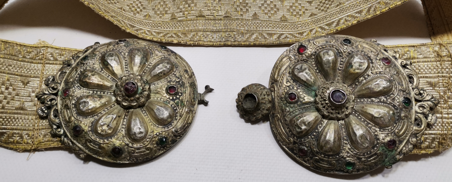 OSMANLI DÖNEMİ GÜMÜŞ SIRMA İŞÇİLİKLİ NADİR GELİN KEMERİ