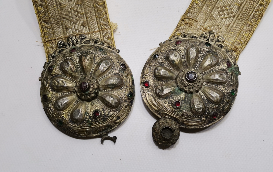 OSMANLI DÖNEMİ GÜMÜŞ SIRMA İŞÇİLİKLİ NADİR GELİN KEMERİ