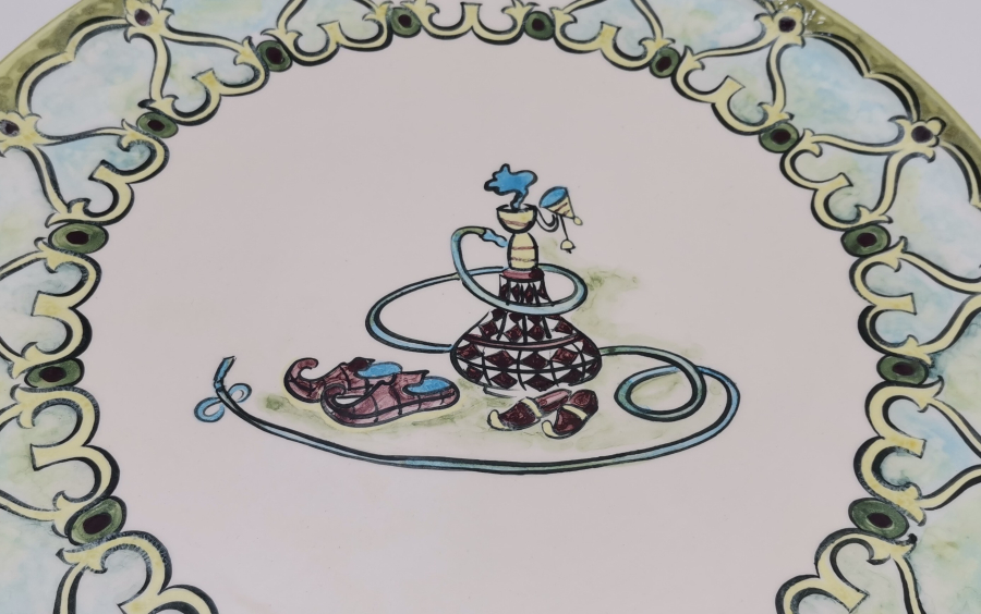 ÖZEL YAPIM KÜTAHYA İŞİ NARGİLE ALTLIĞI